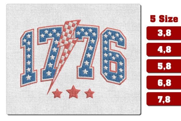 1776 Lightning Bolt Patriotic Embroidery Review