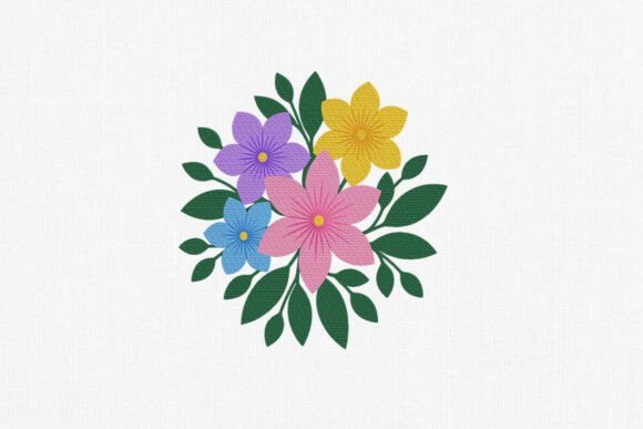 Colorful Floral Leaves Embroidery Design Review