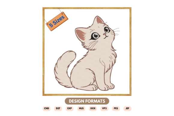 Cute Sitting Cat Embroidery Design Review