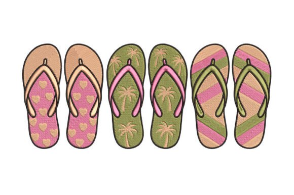 Cute Summer Flip Flops Embroidery Design Review