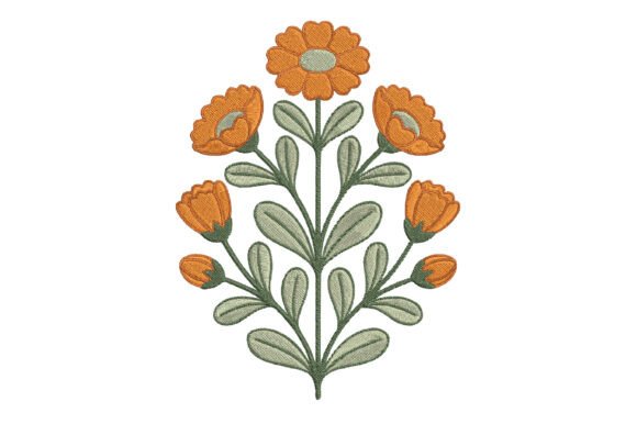 Embroidery Orange Wildflower Design Review
