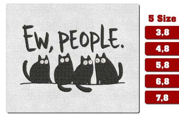 Ew People Funny Black Cats Embroidery Review
