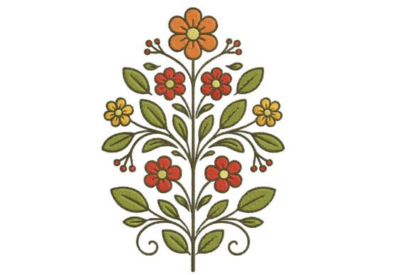 Floral Folk Art Embroidery Design Review