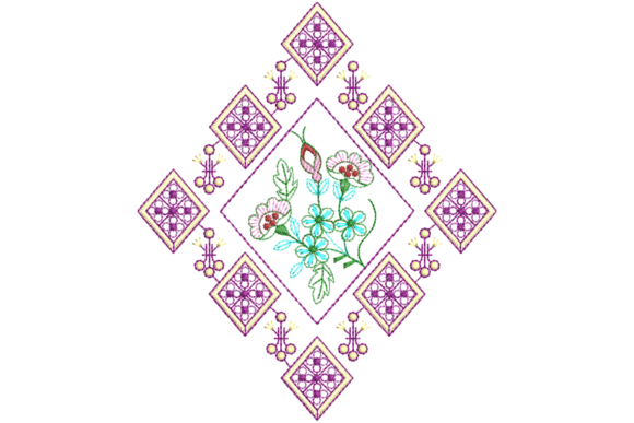 Geometric Diamond Floral Embroidery Review