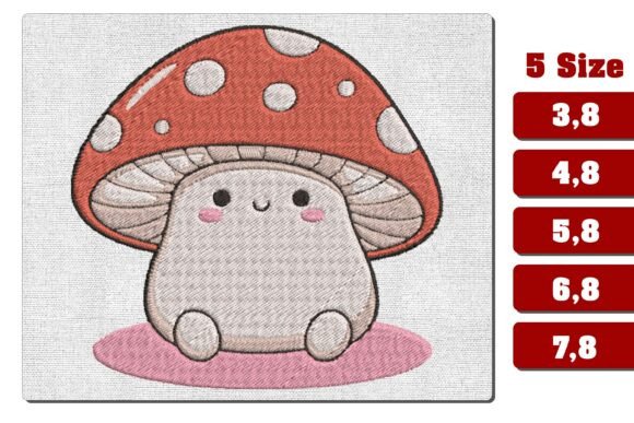 Kawaii Chibi Mushroom Machine Embroidery Review