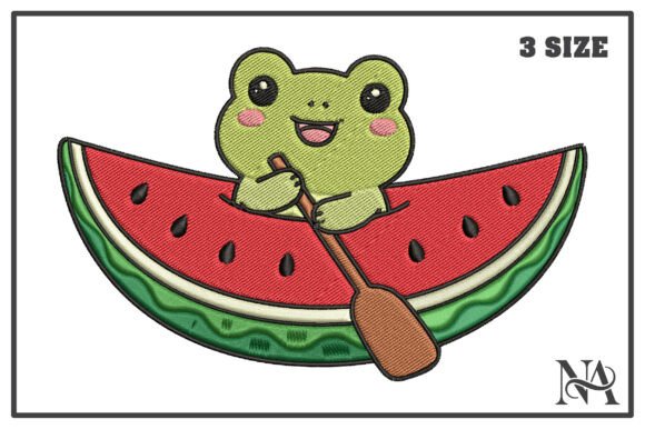 Kawaii Frog Watermelon Boat Embroidery Review