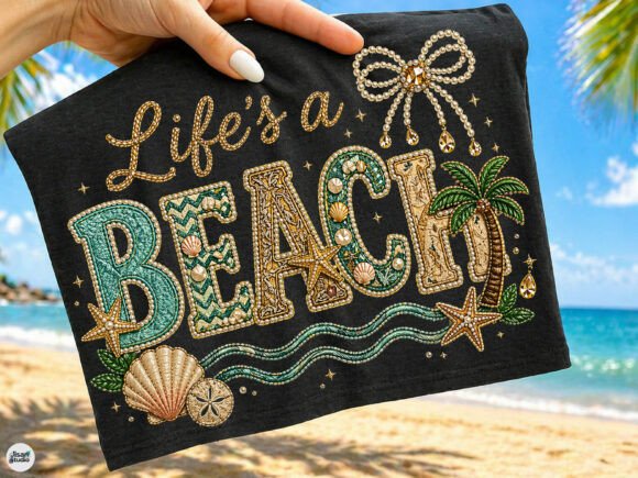 Lifes a Beach Luxury Embroidery PNG File Review
