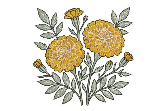 Marigold Flowers Embroidery Design Review